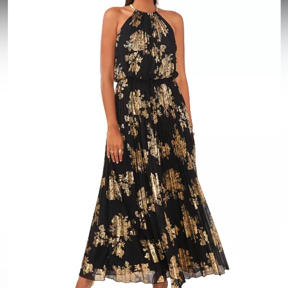 MSK used size 12 Elegant Black and Gold Floral Dress